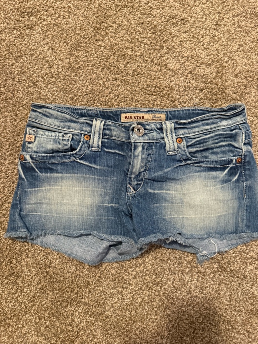 Big Star Light Blue Distressed Denim Cutoff Shorts